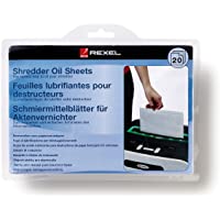 Rexel 2101949 - Pack de 20 láminas lubricantes para destructora de papel- tamaño A5